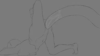 Анимированная девушка трахается сзади! звук! Сцена кончания порно